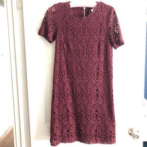 DIVIDED Maroon Lace Mini Dress | 8 (XS)